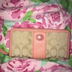 Coral Coach full size wallet!!